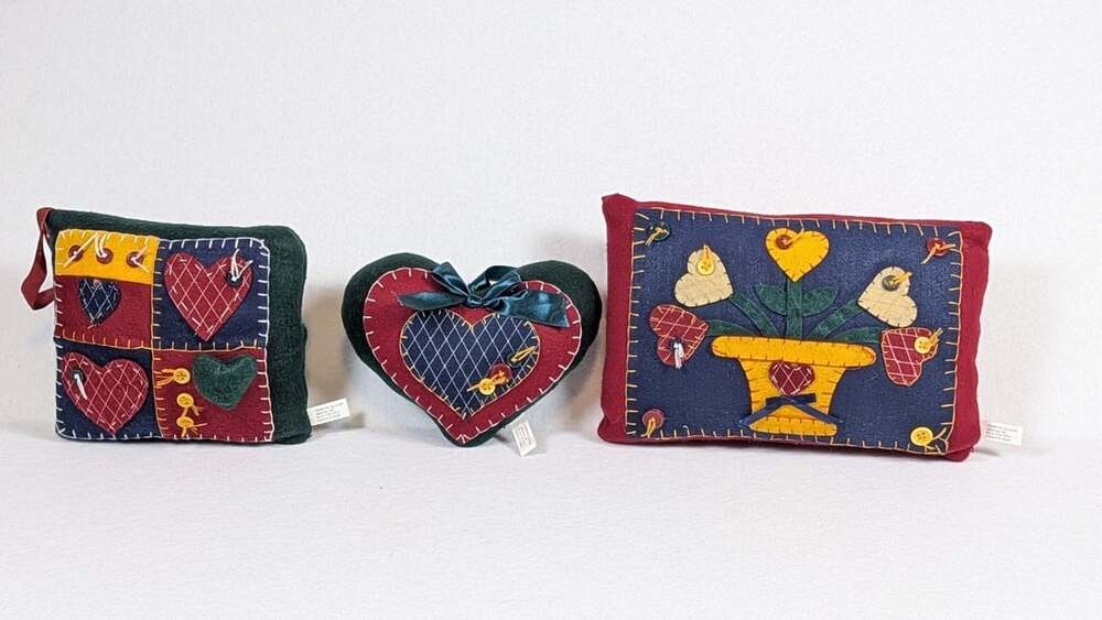 Terry's Village Felt Applique Pillow Set of 3